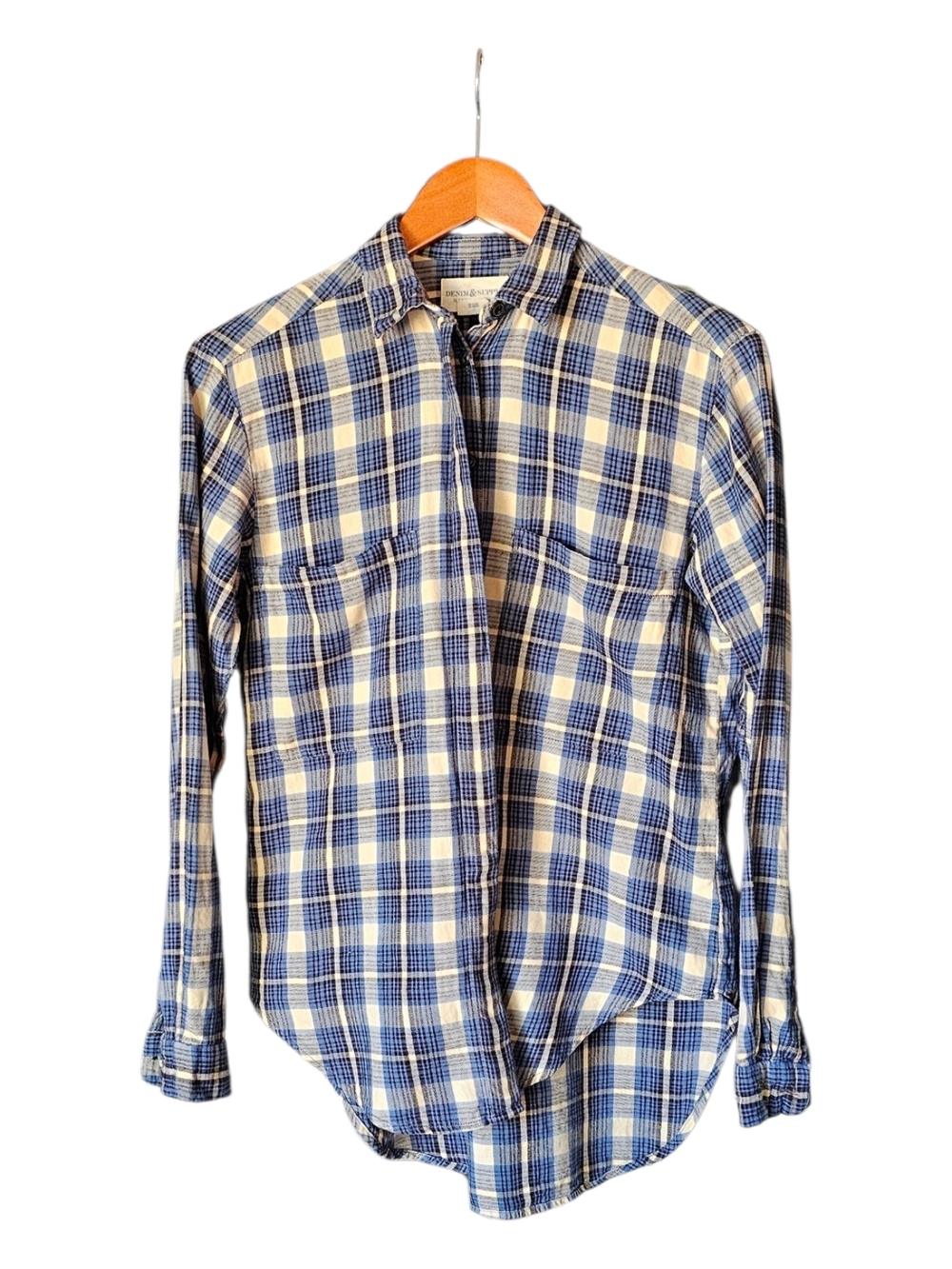 Denim & Supply Ralph Lauren Plaid Button Down Shirt XS 100% Cotton